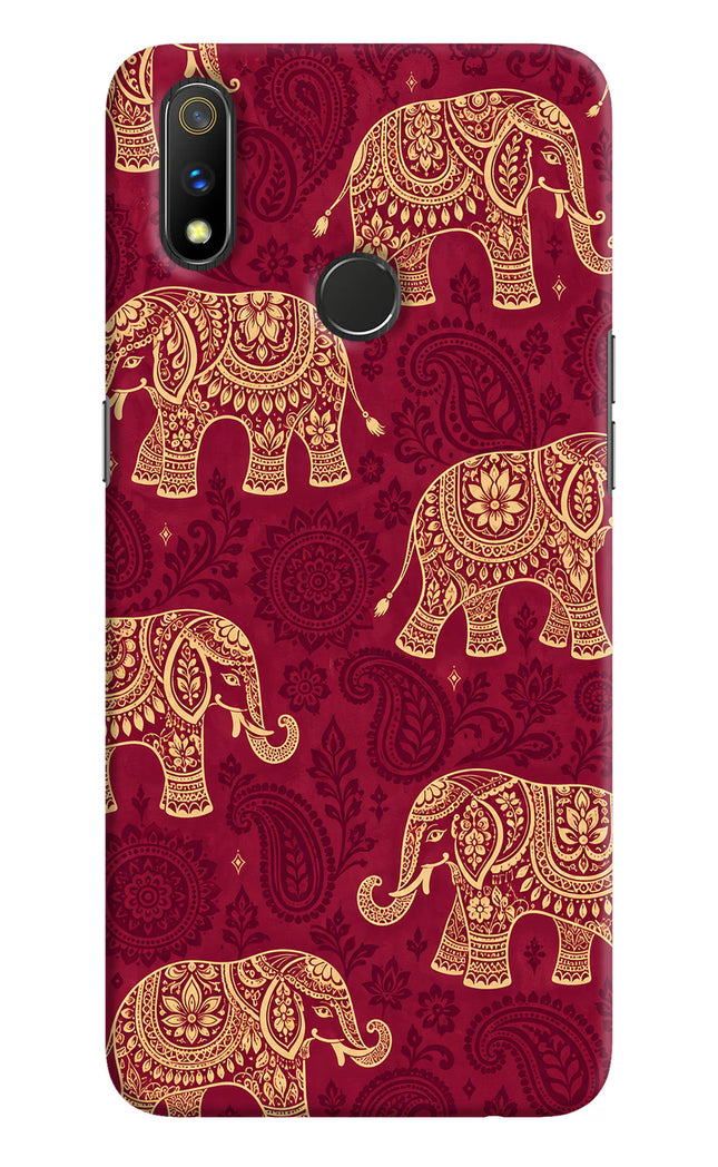 Maroon Elephant Realme 3 Pro Hard Case Back Cover by Casekaro