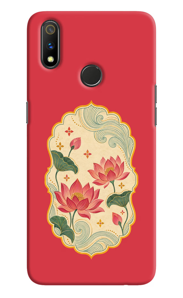Pink Lotus Realme 3 Pro Hard Case Back Cover by Casekaro