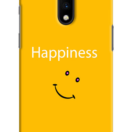 Happiness With Smiley Oneplus 7 Hard Case Back Cover by Casekaro