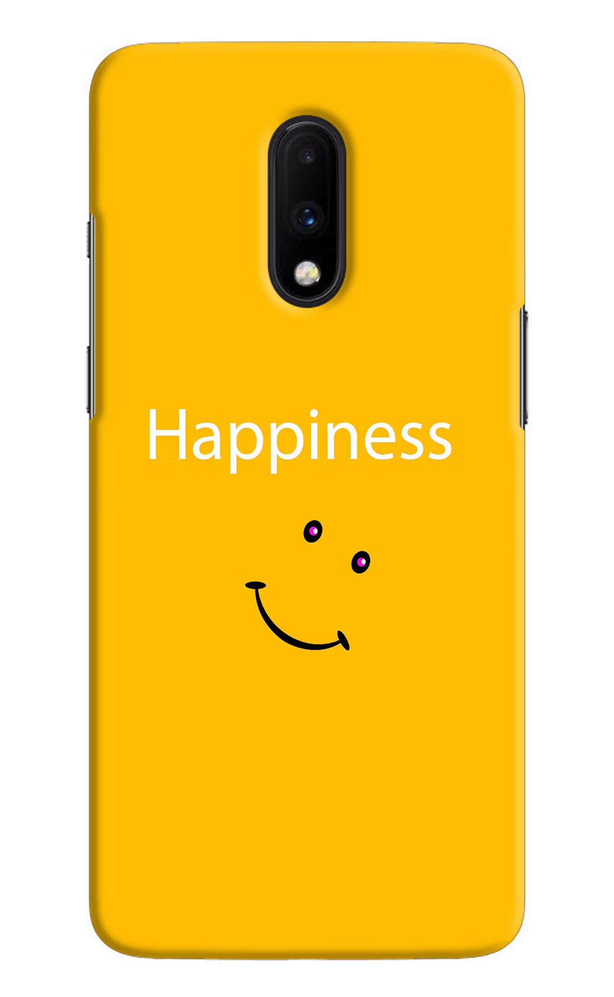 Happiness With Smiley Oneplus 7 Hard Case Back Cover by Casekaro