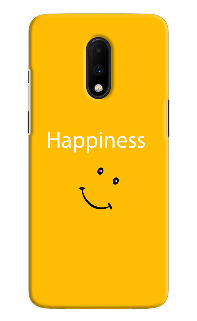 Happiness With Smiley Oneplus 7 Hard Case Back Cover by Casekaro