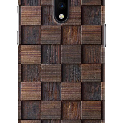 Wooden Cube Design Oneplus 7 Hard Case Back Cover by Casekaro