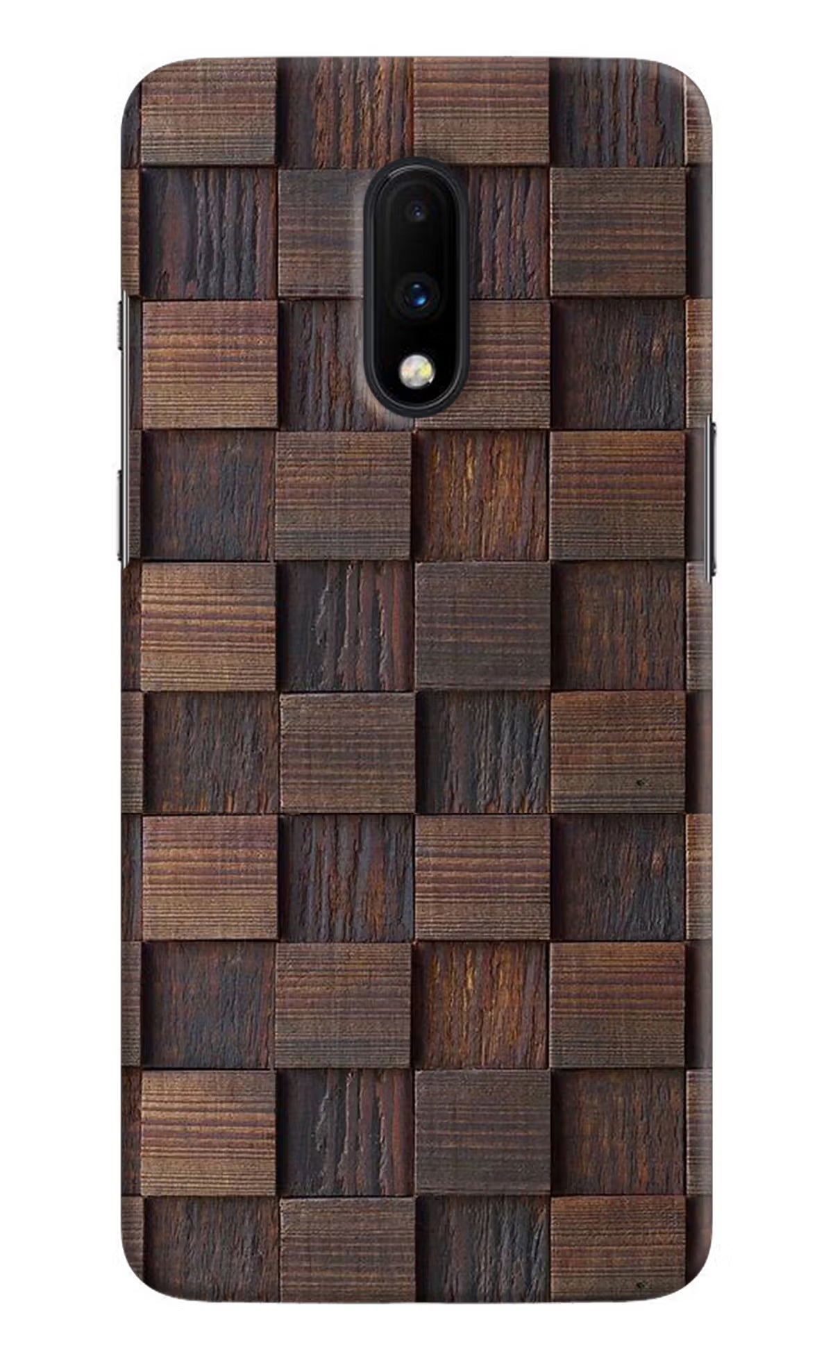Wooden Cube Design Oneplus 7 Hard Case Back Cover by Casekaro