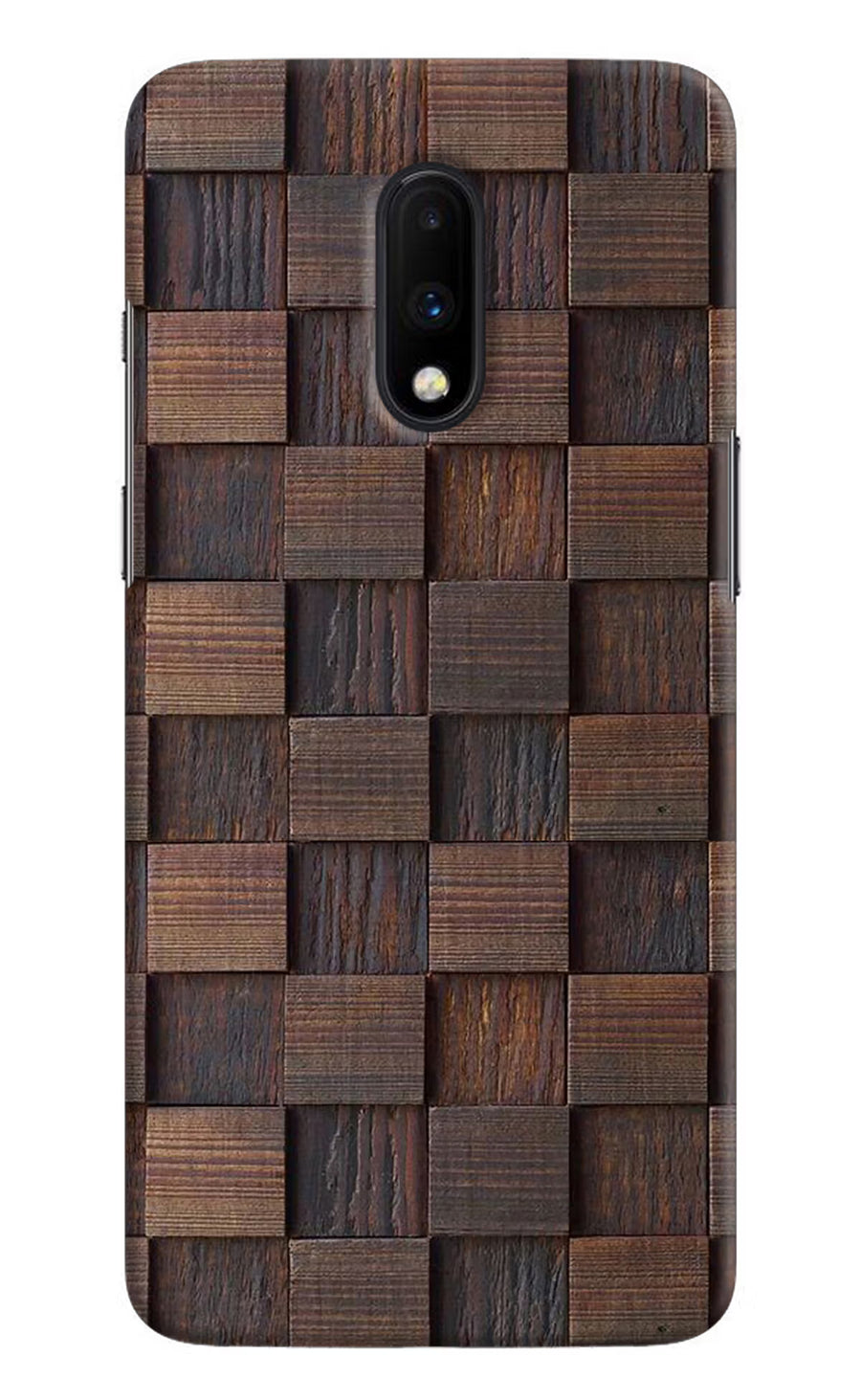 Wooden Cube Design Oneplus 7 Back Cover, Hard case