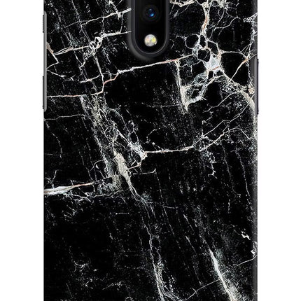 Black Marble Texture Oneplus 7 Hard Case Back Cover by Casekaro