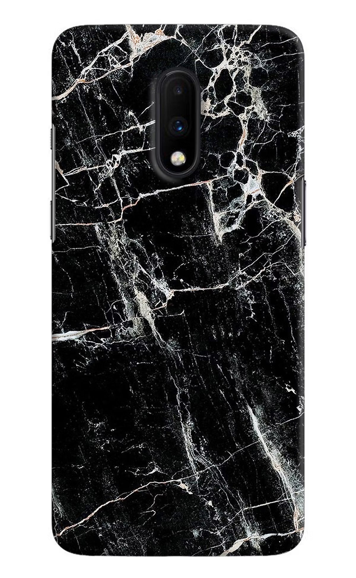 Black Marble Texture Oneplus 7 Hard Case Back Cover by Casekaro