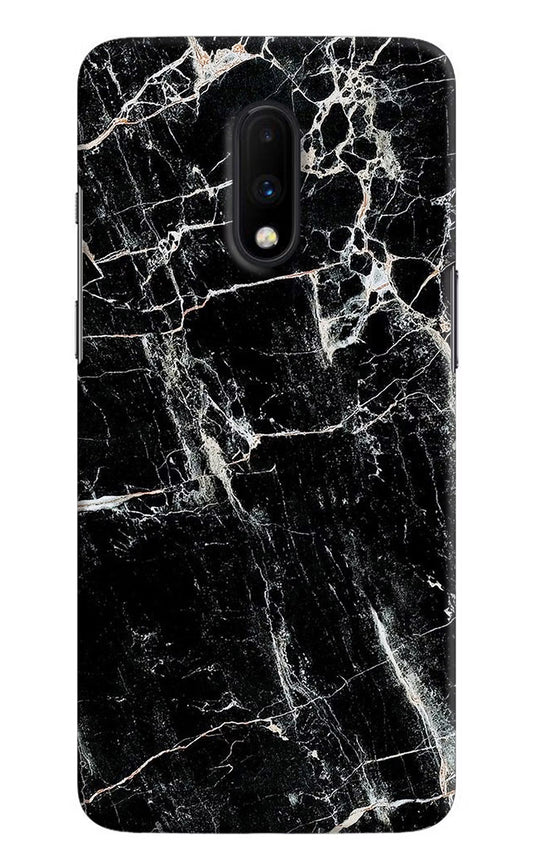 Black Marble Texture Oneplus 7 Hard Case Back Cover by Casekaro