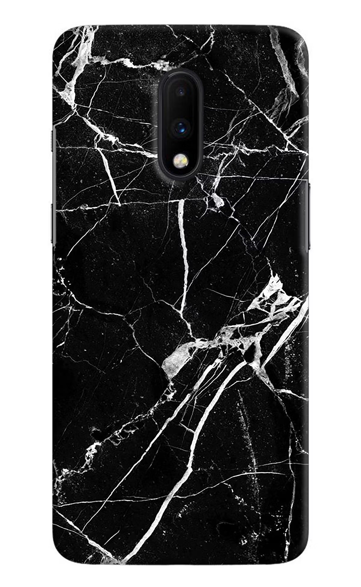 Black Marble Pattern Oneplus 7 Hard Case Back Cover by Casekaro
