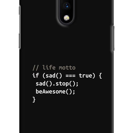 Life Motto Code Oneplus 7 Hard Case Back Cover by Casekaro