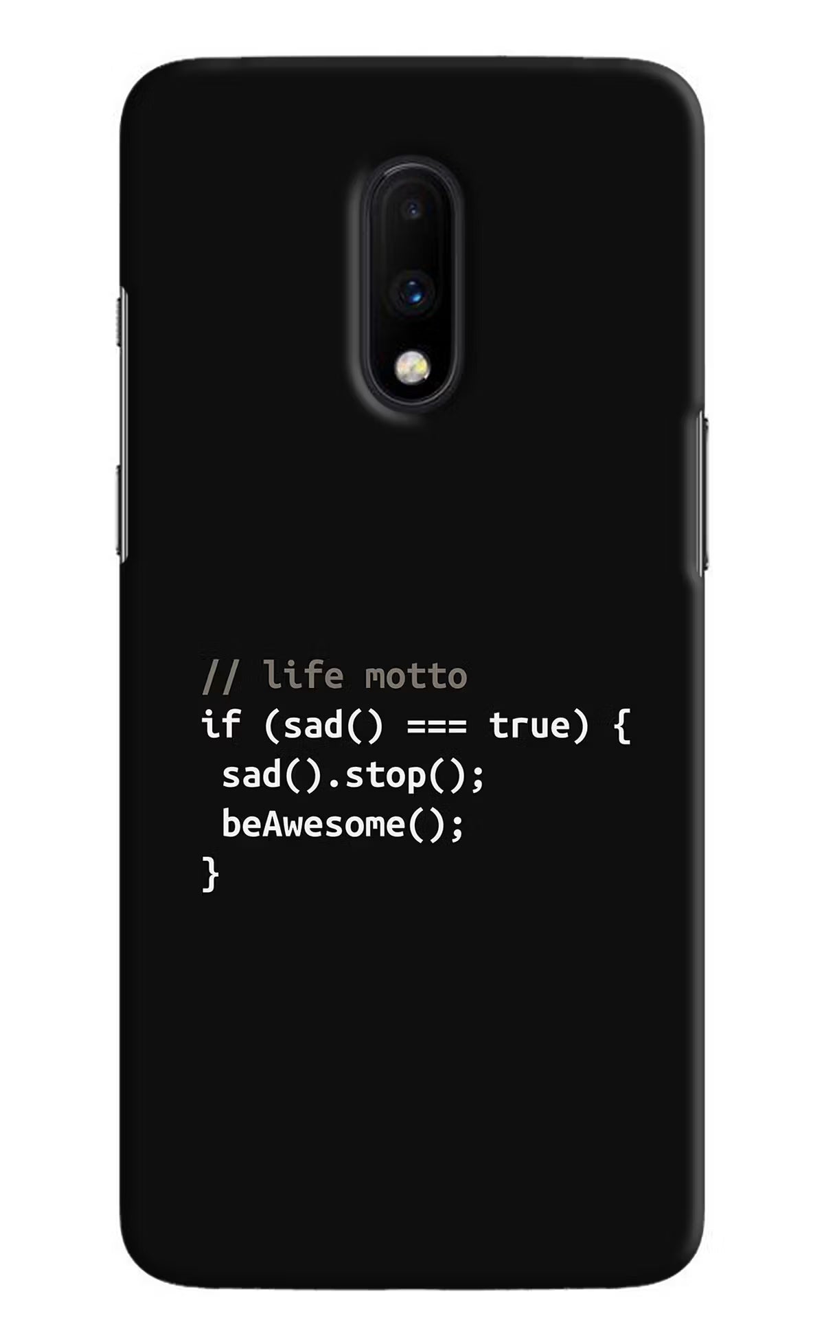 Life Motto Code Oneplus 7 Hard Case Back Cover by Casekaro