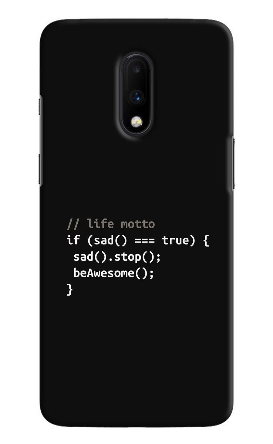 Life Motto Code Oneplus 7 Back Cover, Hard case