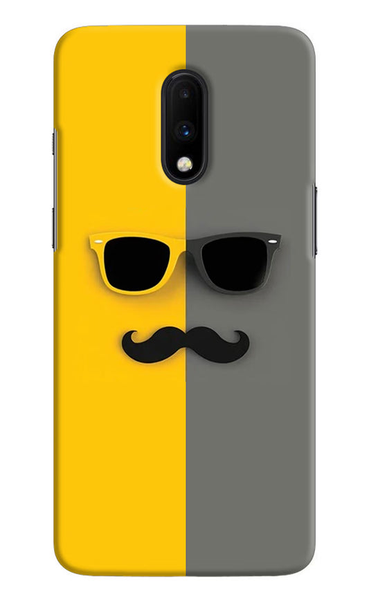 Sunglasses with Mustache Oneplus 7 Hard Case Back Cover by Casekaro