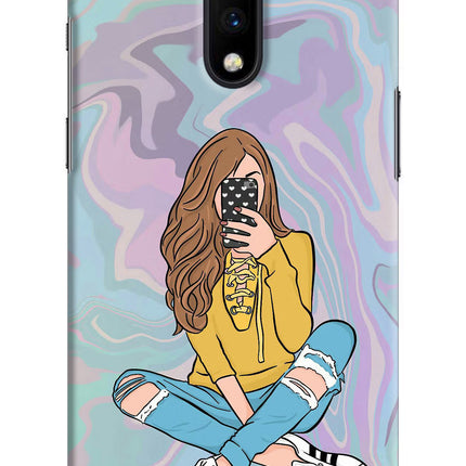 Selfie Girl Oneplus 7 Hard Case Back Cover by Casekaro
