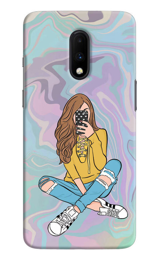 Selfie Girl Oneplus 7 Hard Case Back Cover by Casekaro