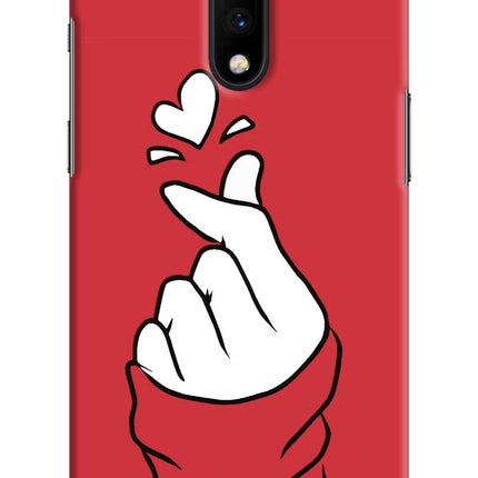 Korean Love Sign Oneplus 7 Hard Case Back Cover by Casekaro