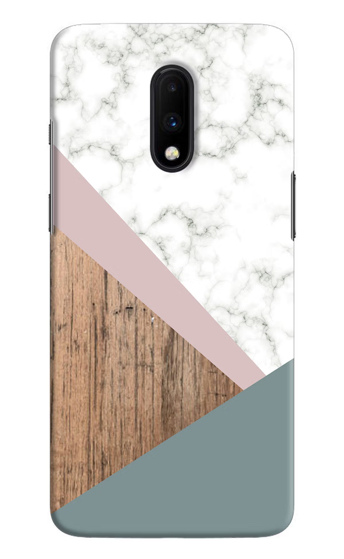 Marble wood Abstract Oneplus 7 Hard Case Back Cover by Casekaro