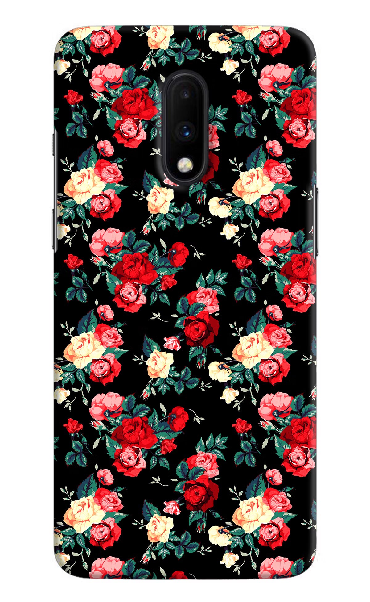 Rose Pattern Oneplus 7 Hard Case Back Cover by Casekaro