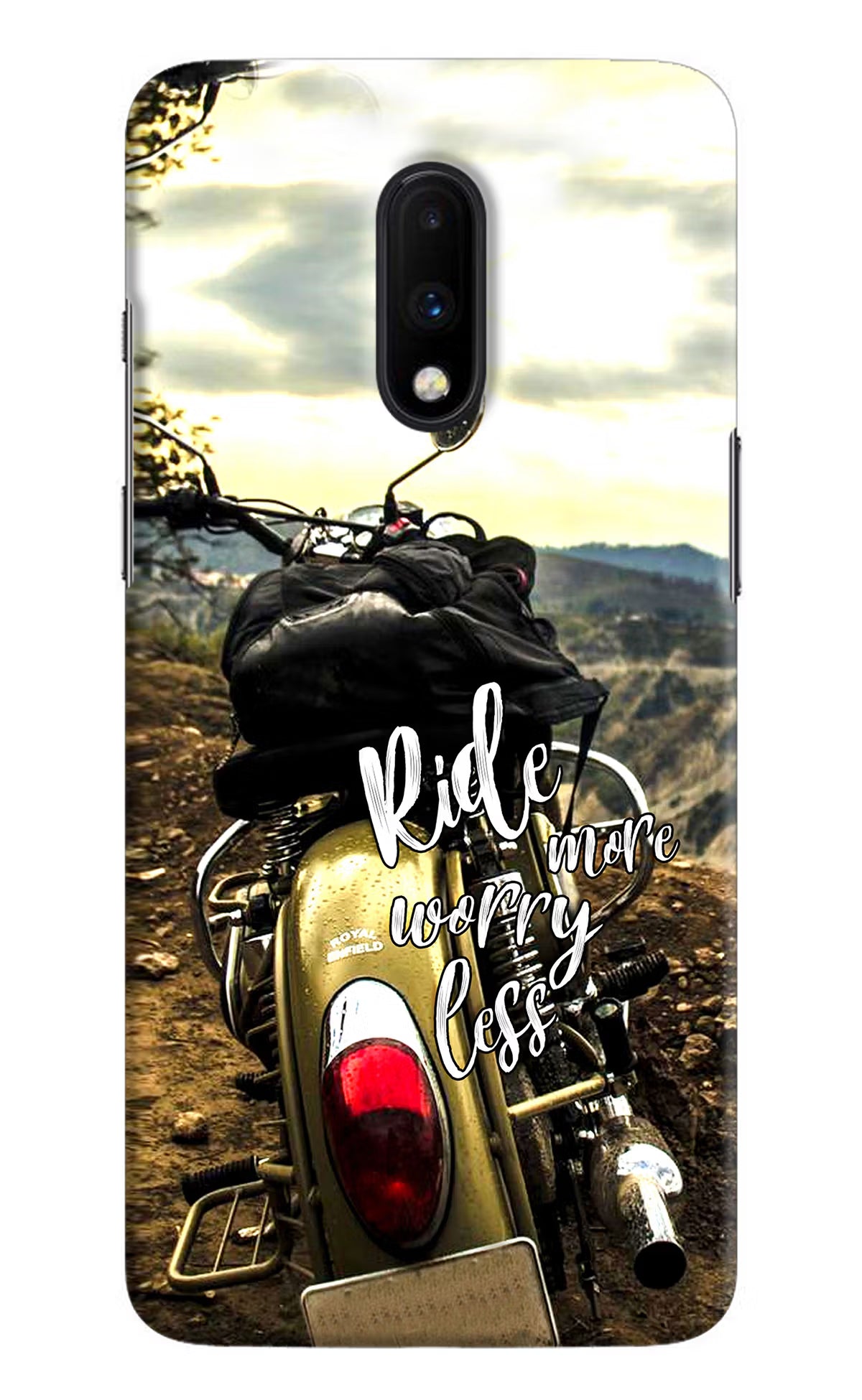 Ride More Worry Less Oneplus 7 Hard Case Back Cover by Casekaro