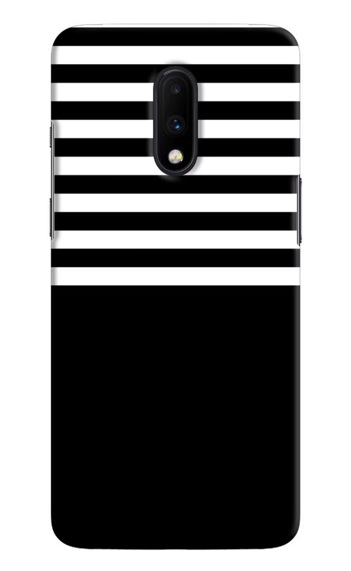 Black and White Print Oneplus 7 Hard Case Back Cover by Casekaro