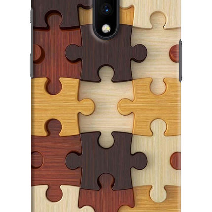 Wooden Puzzle Oneplus 7 Hard Case Back Cover by Casekaro