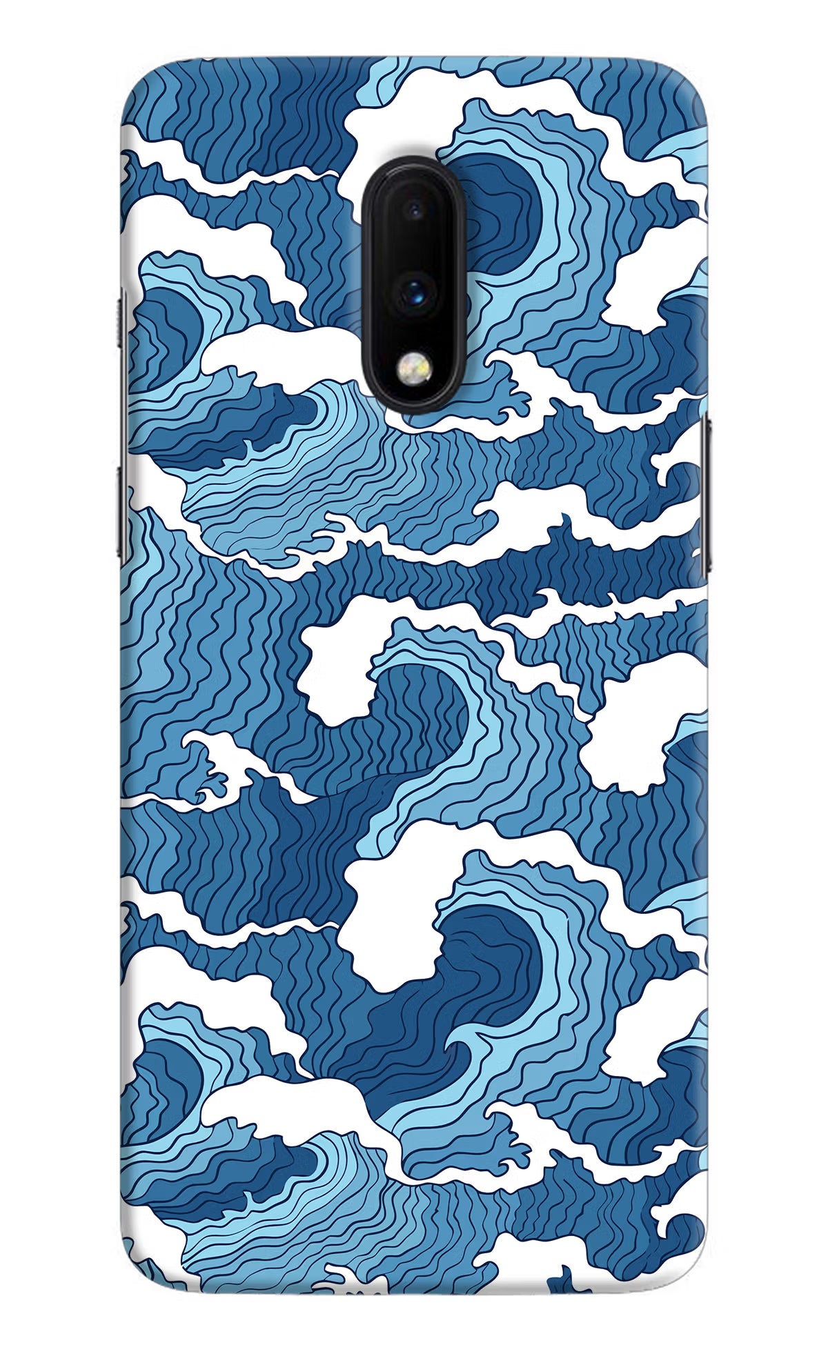 Blue Waves Oneplus 7 Hard Case Back Cover by Casekaro