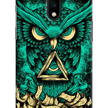 Green Owl Oneplus 7 Hard Case Back Cover by Casekaro