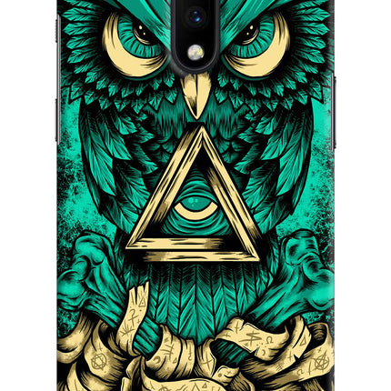 Green Owl Oneplus 7 Hard Case Back Cover by Casekaro