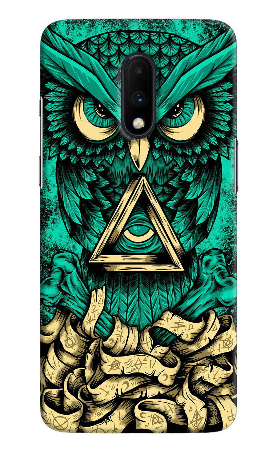 Green Owl Oneplus 7 Back Cover, Hard case