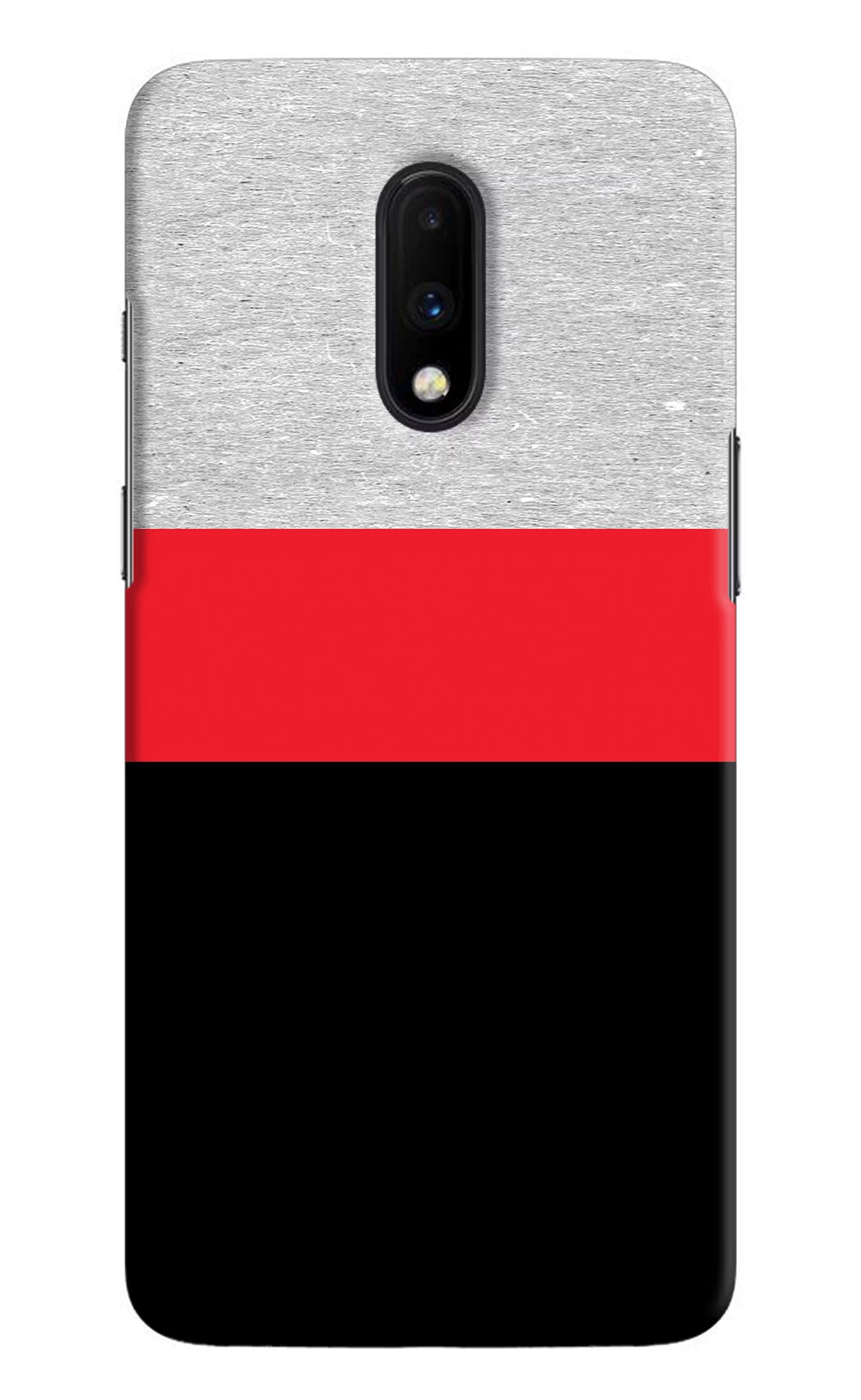 Tri Color Pattern Oneplus 7 Hard Case Back Cover by Casekaro