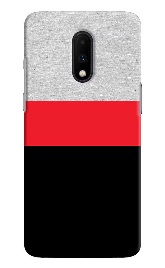Tri Color Pattern Oneplus 7 Hard Case Back Cover by Casekaro