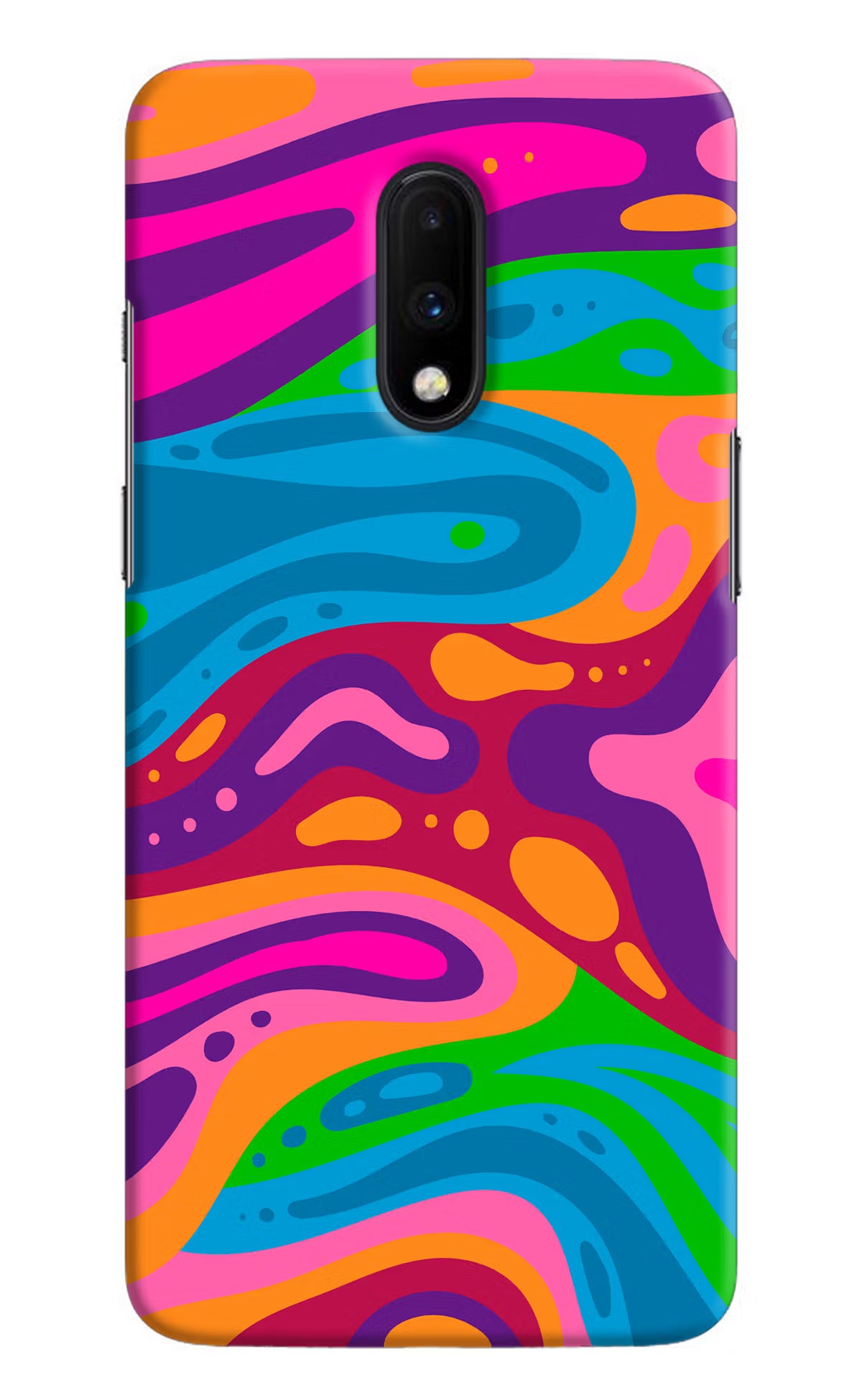 Trippy Pattern Oneplus 7 Hard Case Back Cover by Casekaro