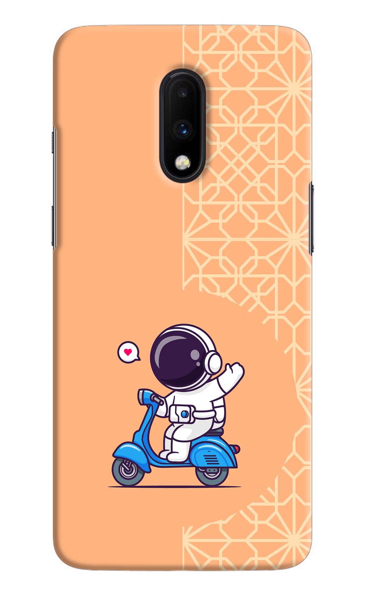 Cute Astronaut Riding Oneplus 7 Hard Case Back Cover by Casekaro