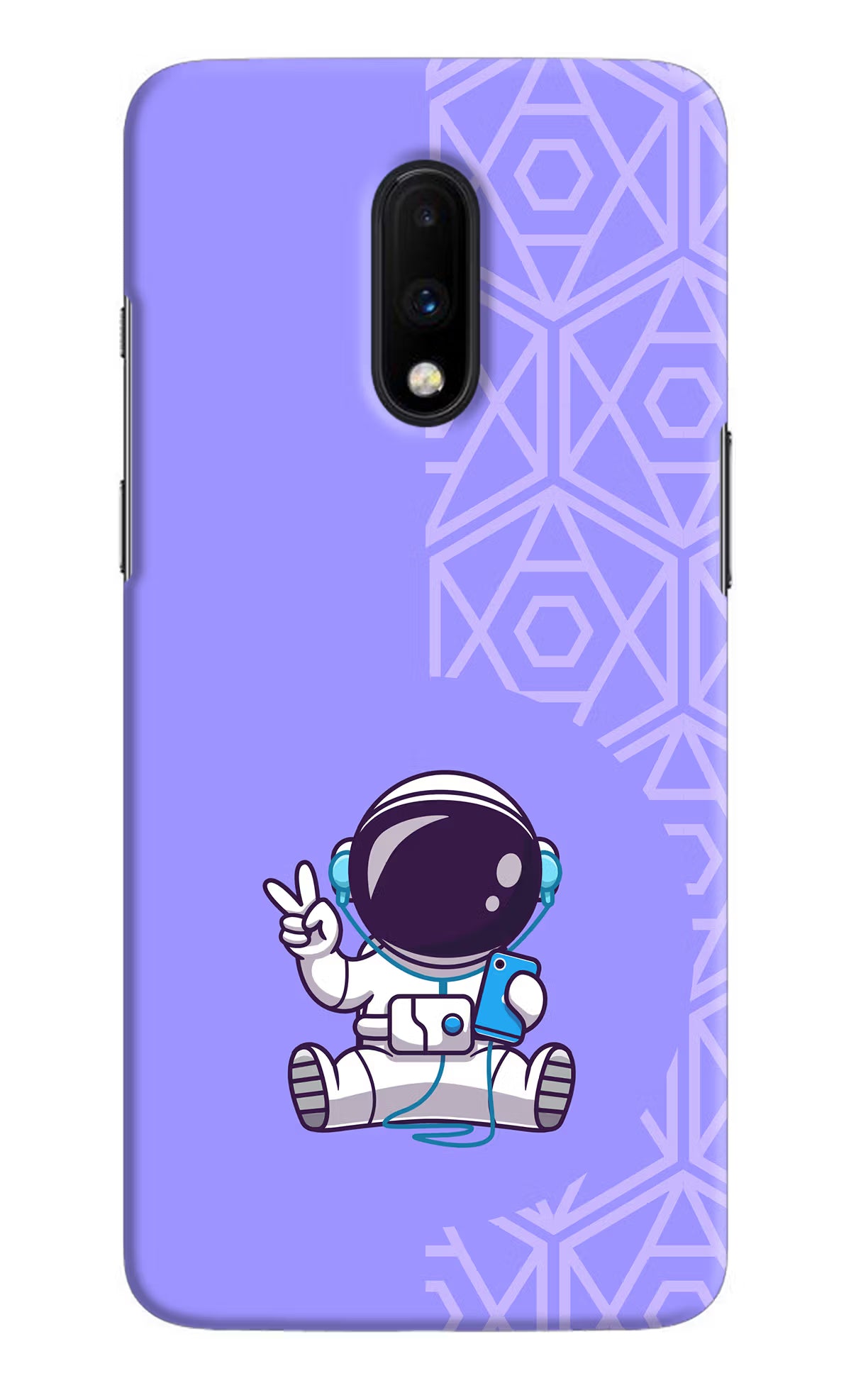 Cute Astronaut Chilling Oneplus 7 Hard Case Back Cover by Casekaro