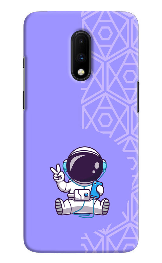 Cute Astronaut Chilling Oneplus 7 Hard Case Back Cover by Casekaro