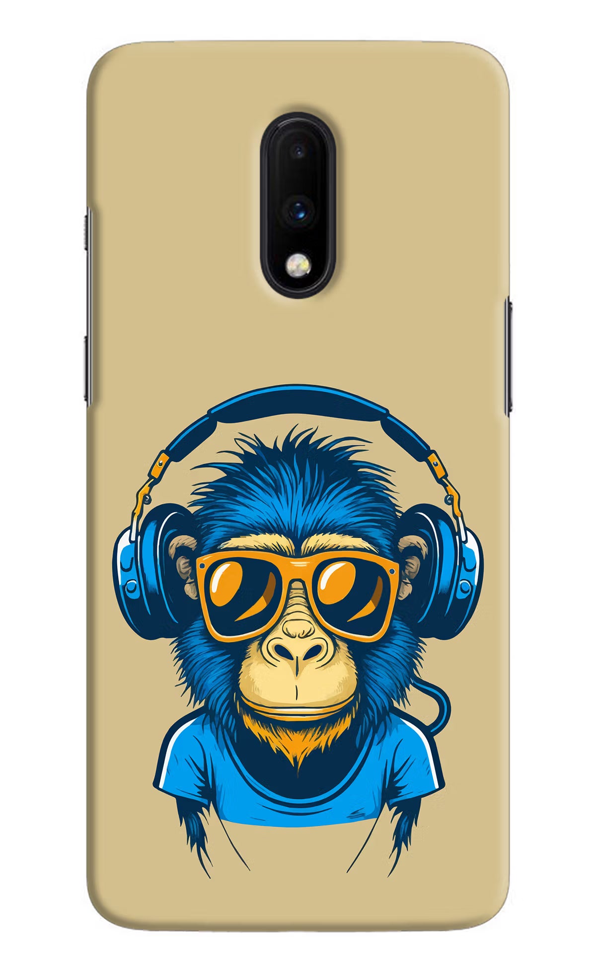 Monkey Headphone Oneplus 7 Hard Case Back Cover by Casekaro