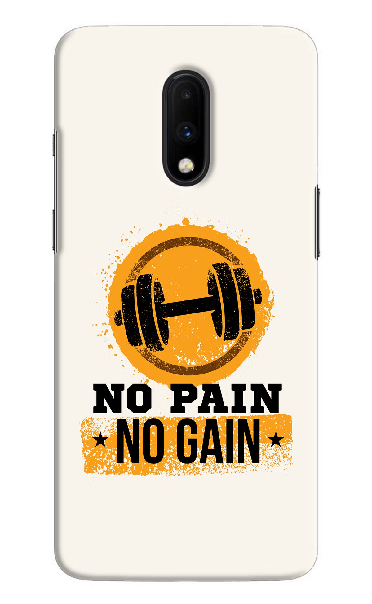No Pain No Gain Oneplus 7 Hard Case Back Cover by Casekaro