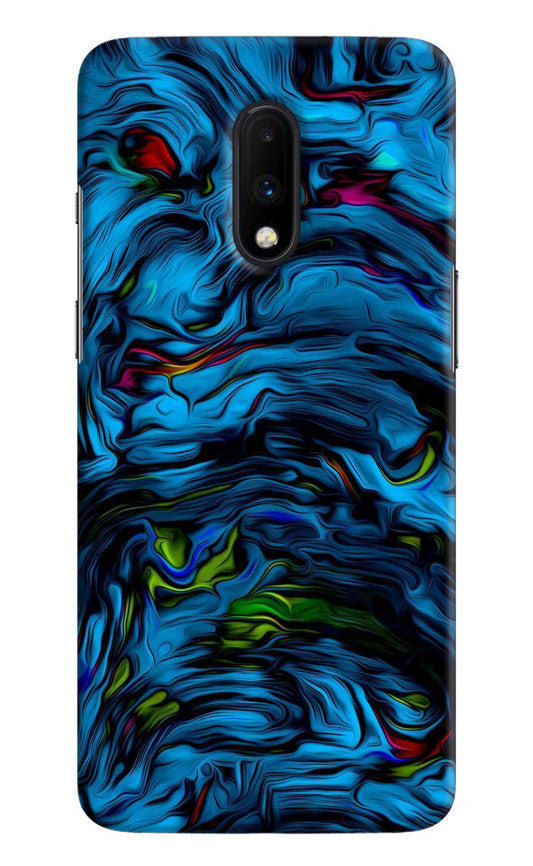 Dark Blue Abstract Oneplus 7 Hard Case Back Cover by Casekaro