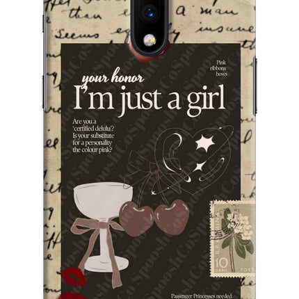 I am just a girl Oneplus 7 Hard Case Back Cover by Casekaro