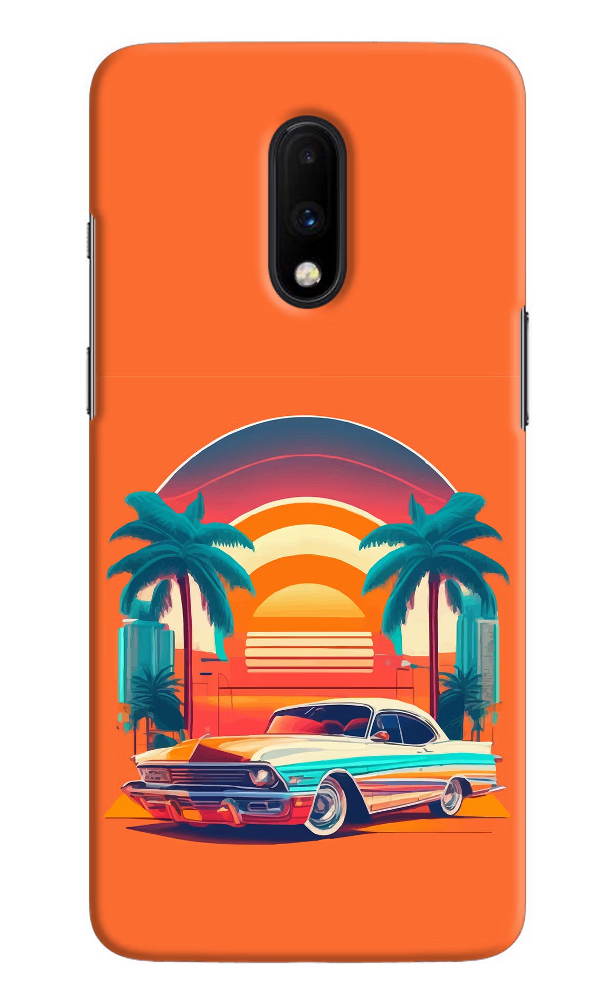 Palm Drive 80s Oneplus 7 Hard Case Back Cover by Casekaro