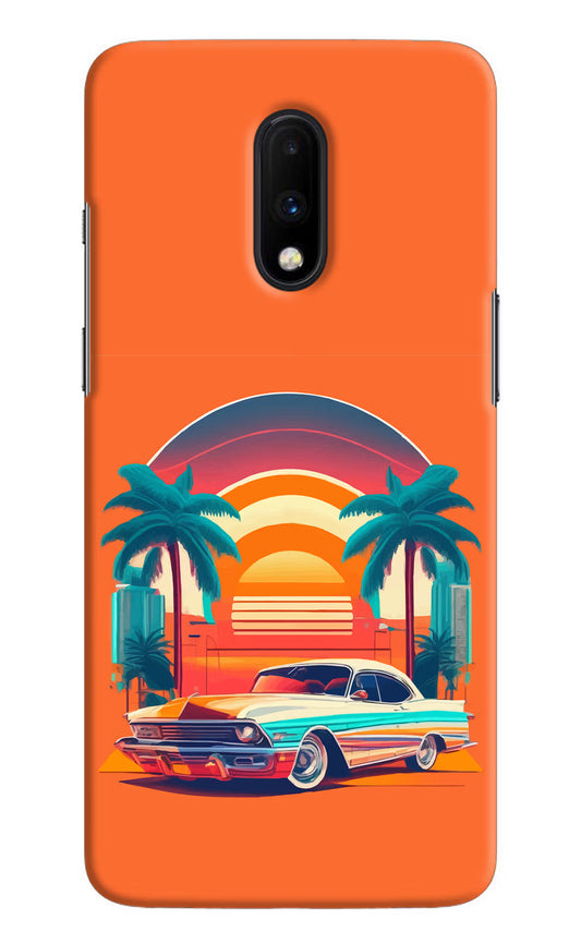Palm Drive 80s Oneplus 7 Hard Case Back Cover by Casekaro