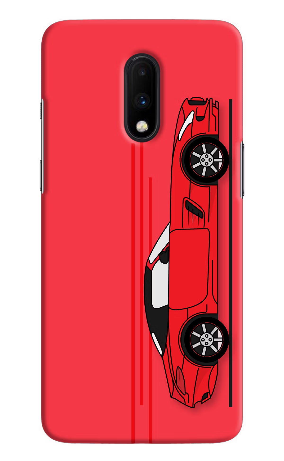 Red Velocity Oneplus 7 Hard Case Back Cover by Casekaro