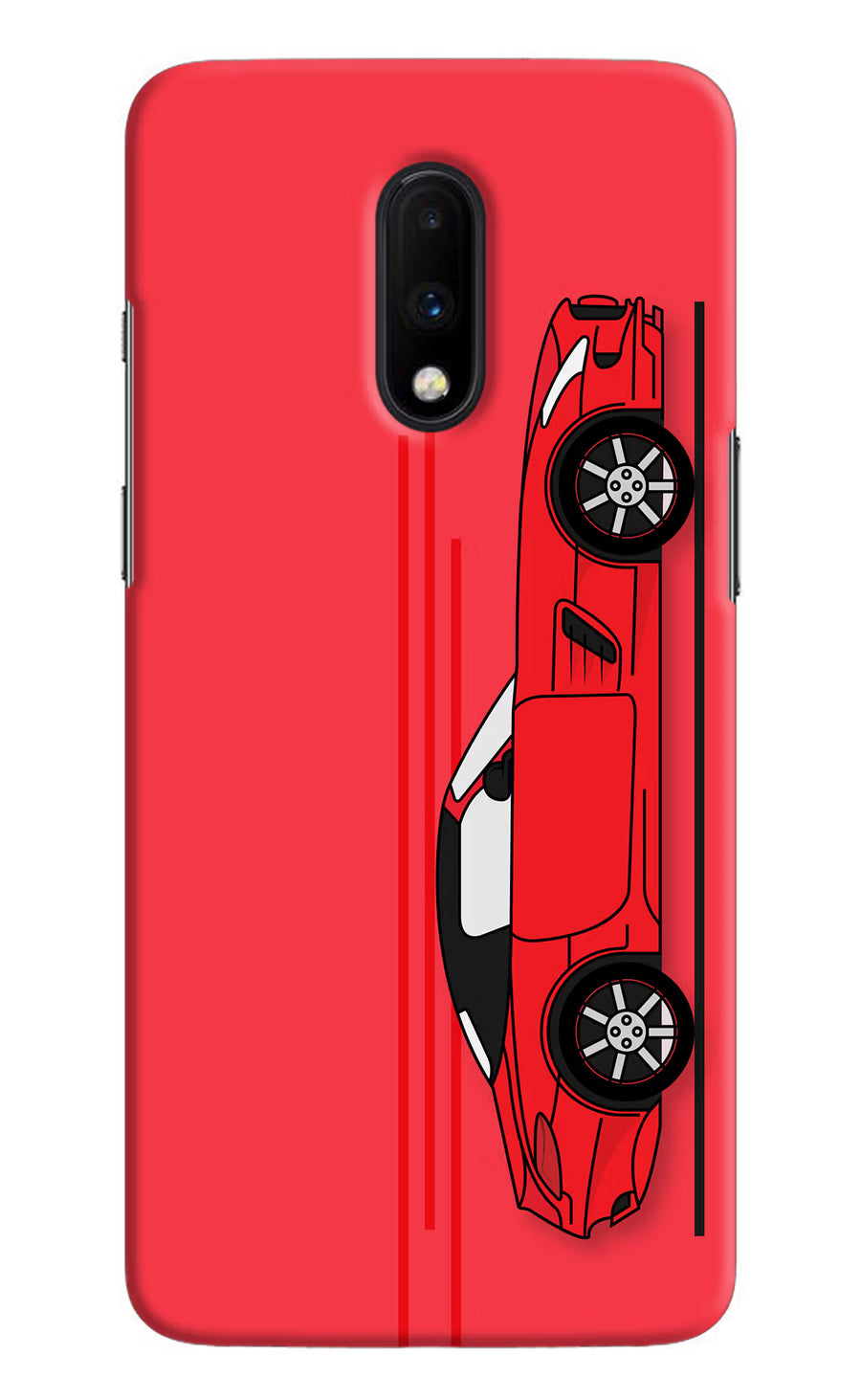 Red Velocity Oneplus 7 Back Cover, Hard case