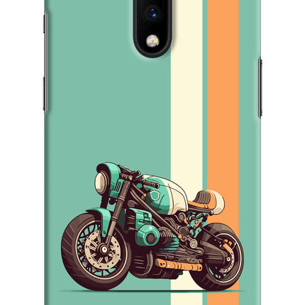 Striped Moto Drift Oneplus 7 Hard Case Back Cover by Casekaro