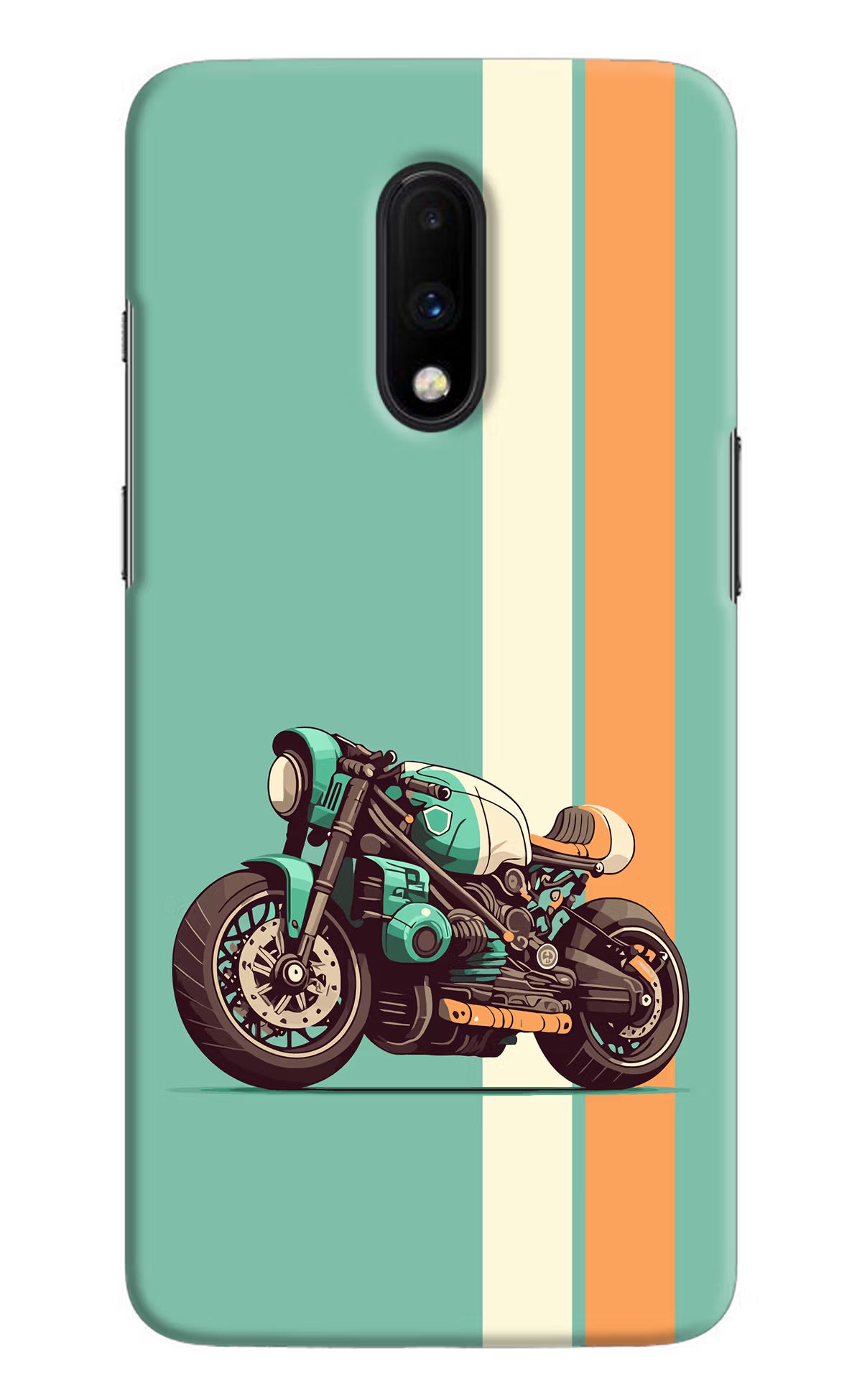 Striped Moto Drift Oneplus 7 Hard Case Back Cover by Casekaro