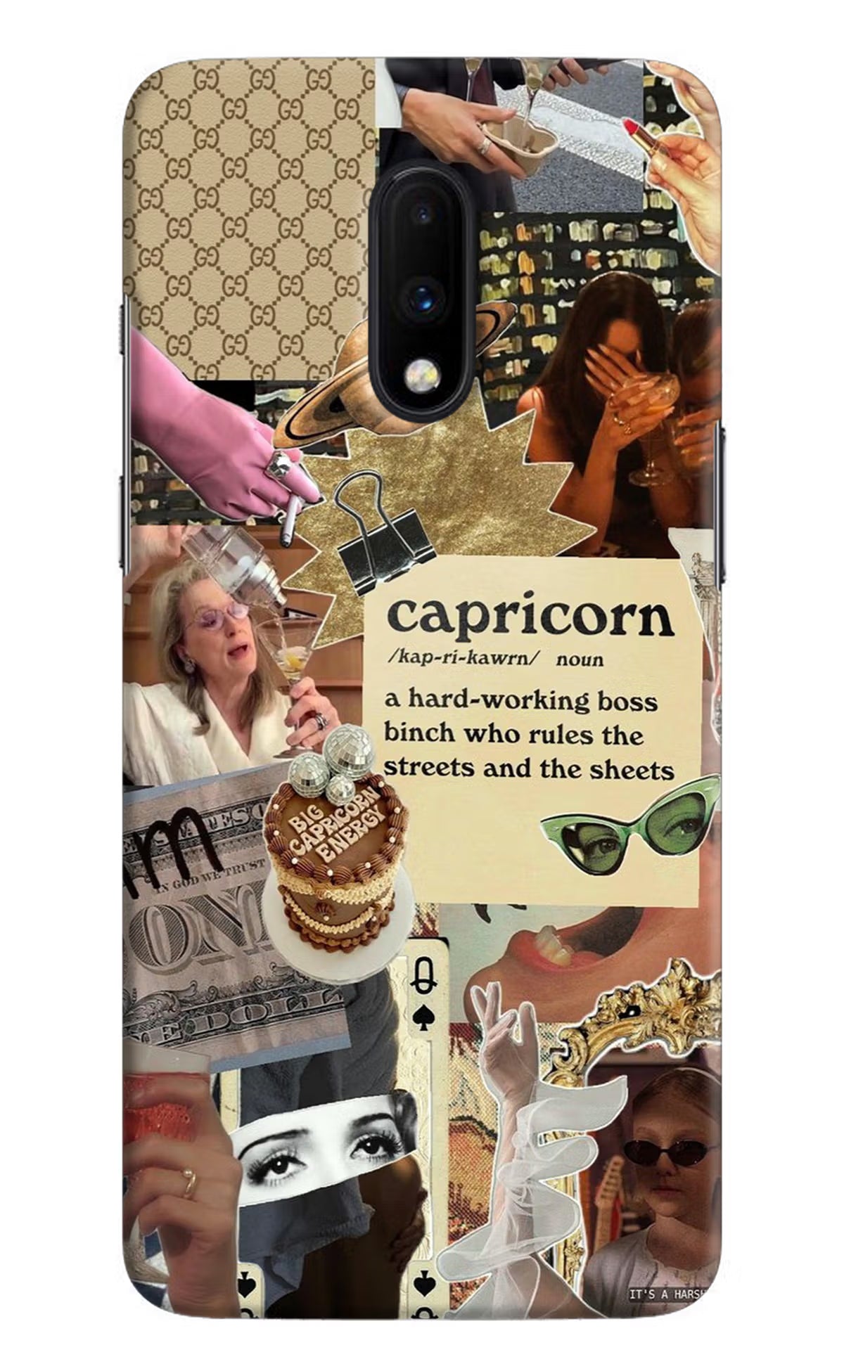 Capricorn Zodiac Oneplus 7 Hard Case Back Cover by Casekaro