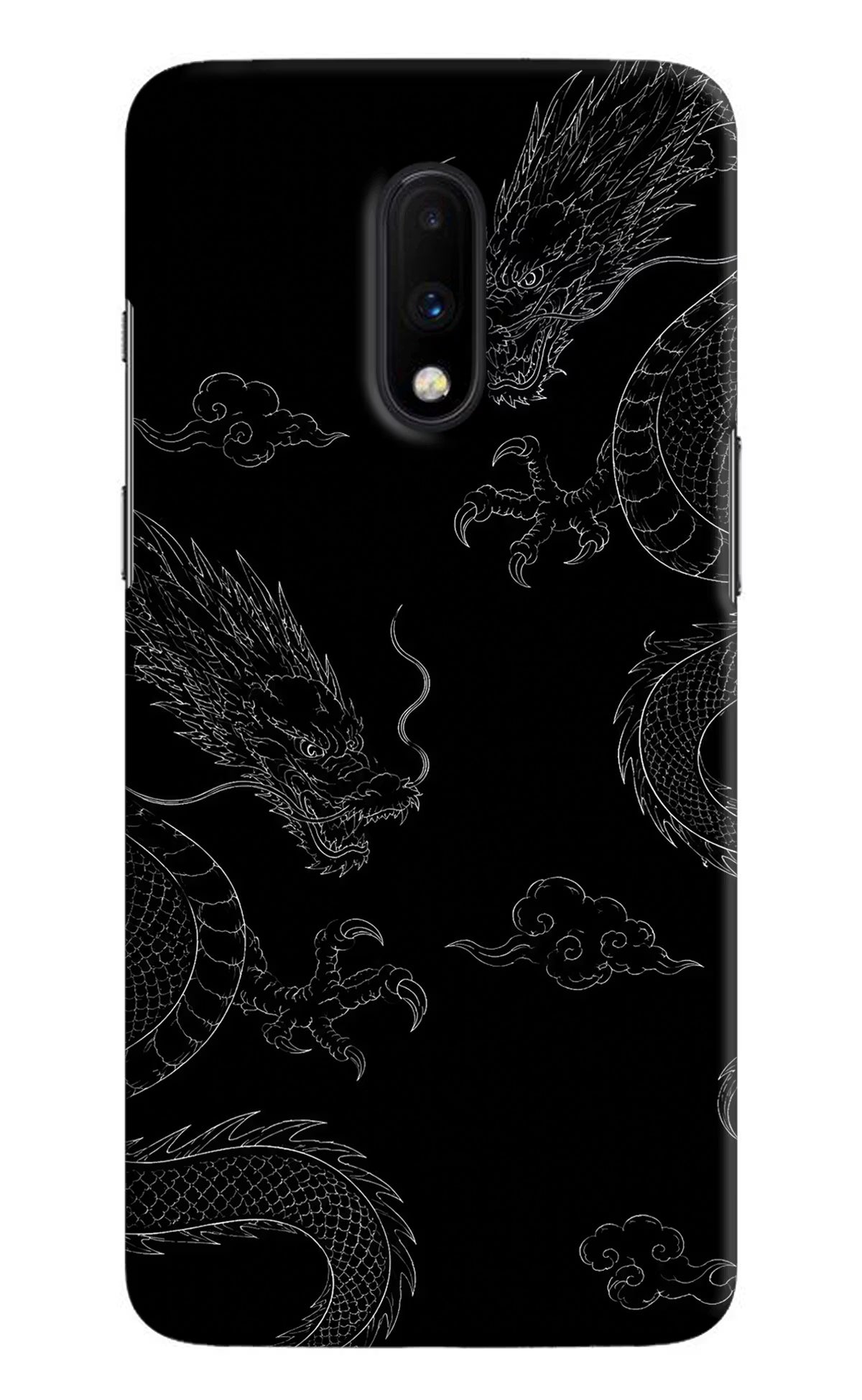 Twin Dragons Oneplus 7 Hard Case Back Cover by Casekaro