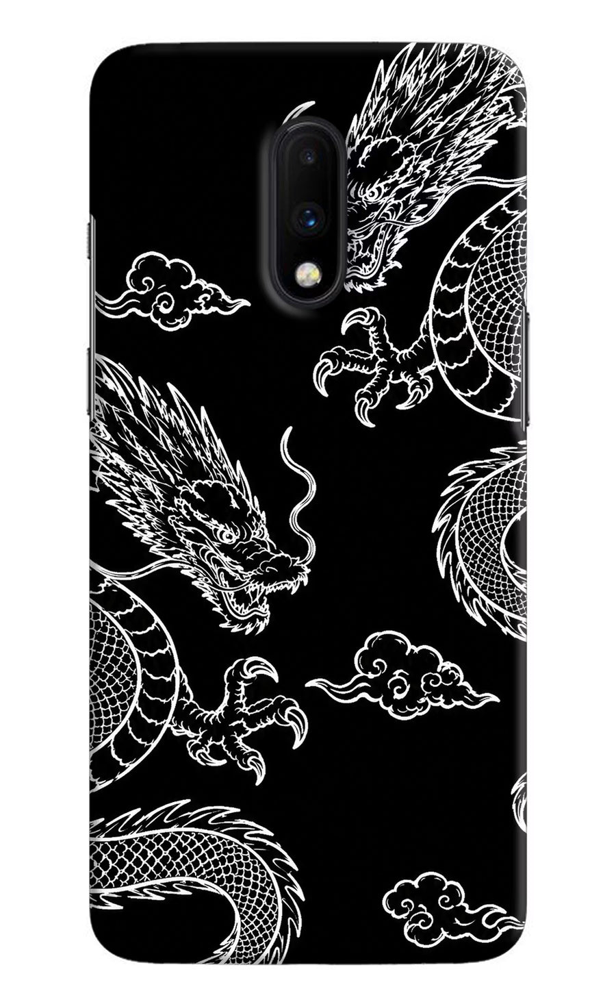 Twin Dragons Oneplus 7 Back Cover, Hard case