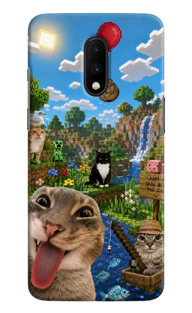 Minecraft Cat Chaos Oneplus 7 Hard Case Back Cover by Casekaro