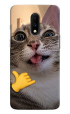 Silly Cat Call Oneplus 7 Hard Case Back Cover by Casekaro