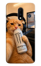 Gamer Cat Energy Oneplus 7 Hard Case Back Cover by Casekaro